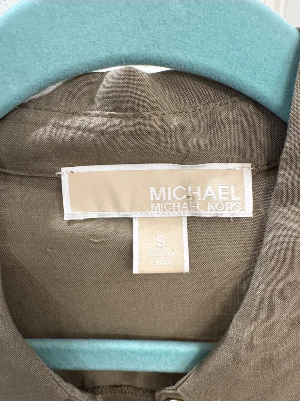 Michael Kors Olive Utility Button-Front Blouse